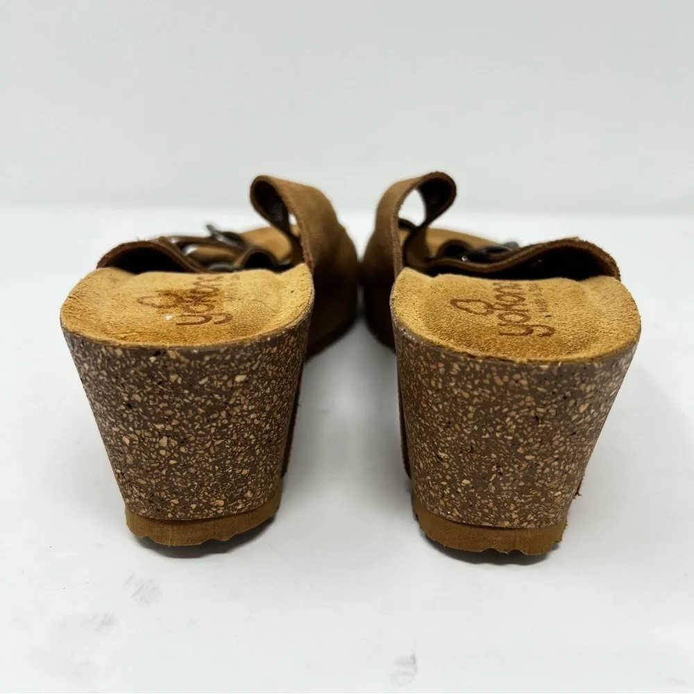Yokono Stylish Brown Suede Wedge Sandals
